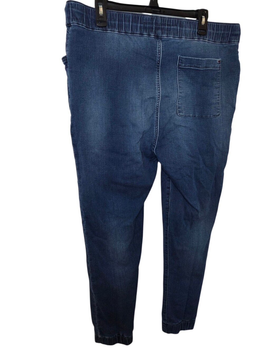 Tommy Hilfiger Men's‎ Dark Blue Denim-Style Joggers with Drawstring - Picture 2 of 10